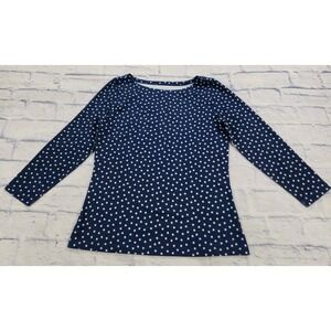 Vineyard Vines WOMENS SIZE XS Boatneck Sankaty Blue White Stars Print Sun Shirt